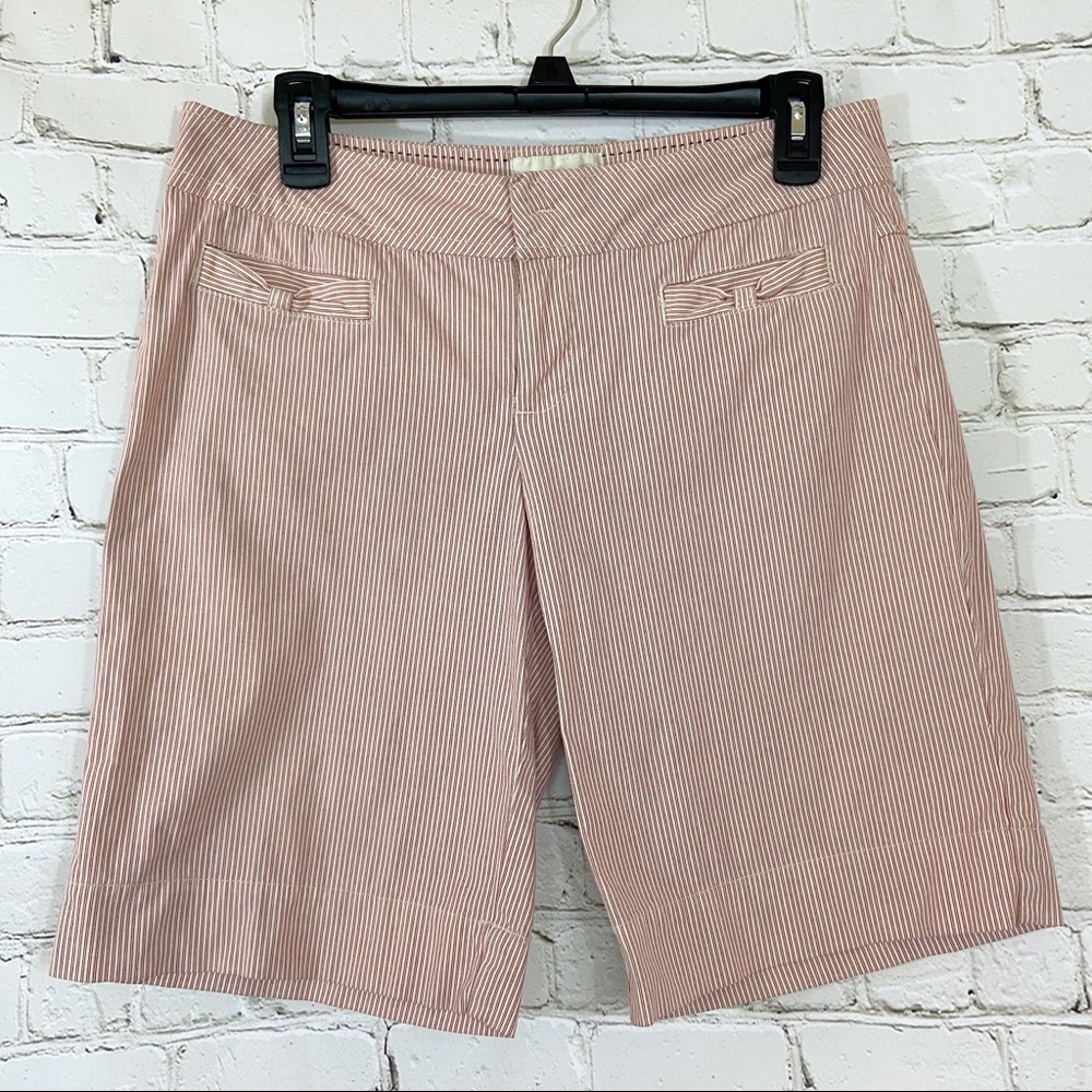 Anthropologie Elevenses Pink Striped Shorts